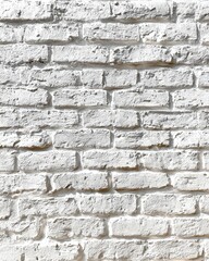 Whitewashed brick wall texture, sunlit, interior design, background
