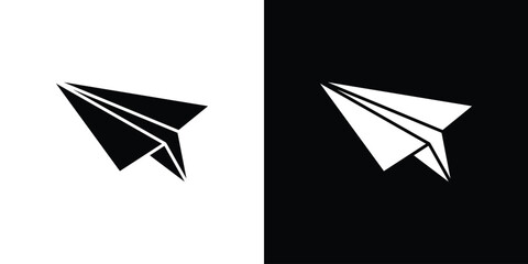 Paper plane icon collection flat style - stock vector.