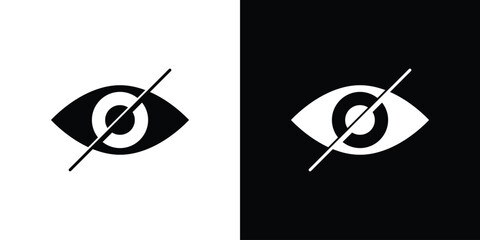 Eye crossed icon collection flat style - stock vector.