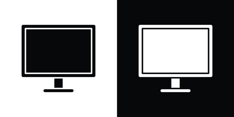 Computer screen icon collection flat style - stock vector.
