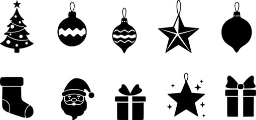 Obraz premium Christmas icons set vector
