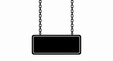 Fototapeta premium Blank Hanging Sign Vector Illustration Icon, for Branding & Design