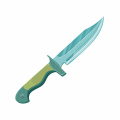 Obraz premium Modern Ergonomic Combat Knife with Curved Blade Design - AI Generated