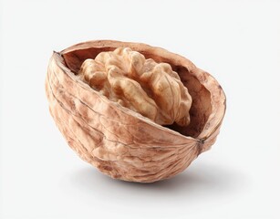 Open walnut half, light brown shell, pale nutmeat