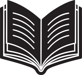 Open Book Silhouette Icon reading knowledge