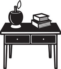 Desk with books and a vase table furniture