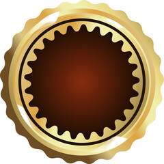 Golden Luxury Badge with Ribbon for Certificate, Award, or Premium Label Design