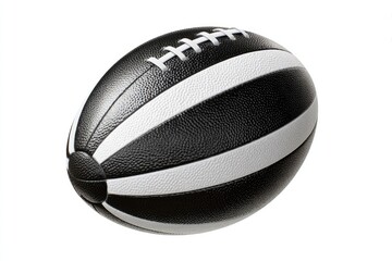 Black and white rugby ball, 3D render