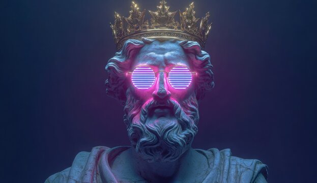 Ancient King with futuristic glasses