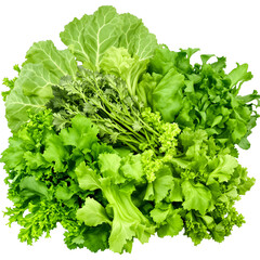Obraz premium Fresh Green Leafy Vegetables A Vibrant Mix for Healthy Eating