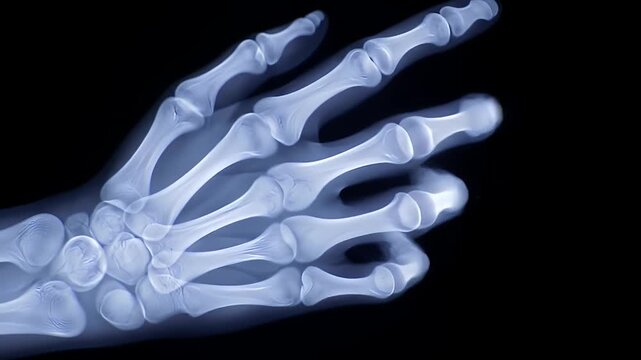 Hand Xray with bones, and medical image.