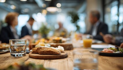 Business lunch in a modern office