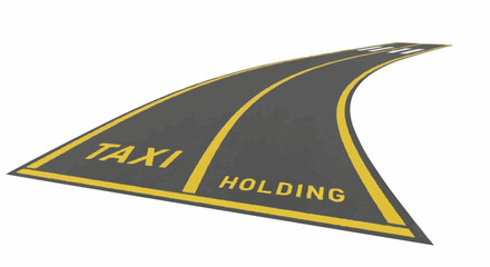 Aviation vector object and icon taxiway holding position airport runway aviation safety ground vehicle guidance system transportation design