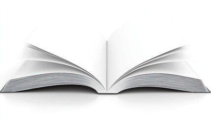 Fototapeta premium Open book with blank pages on white background