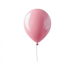 Glossy pink balloon on a white backdrop, simple and elegant