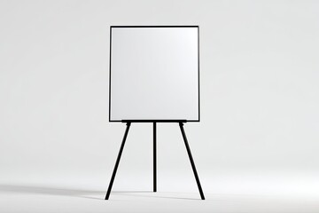 A blank white presentation easel against a plain white backdrop