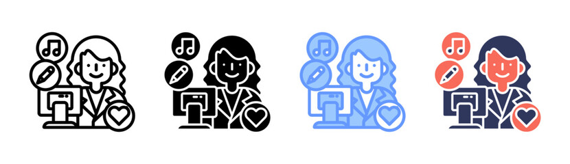 Content Creation Icon Set Multiple Style Collection