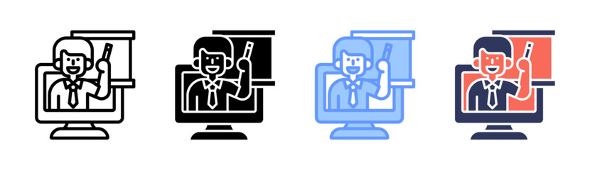 Remote Classrooms Icon Set Multiple Style Collection