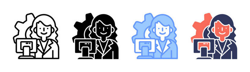 Professional Development Icon Set Multiple Style Collection