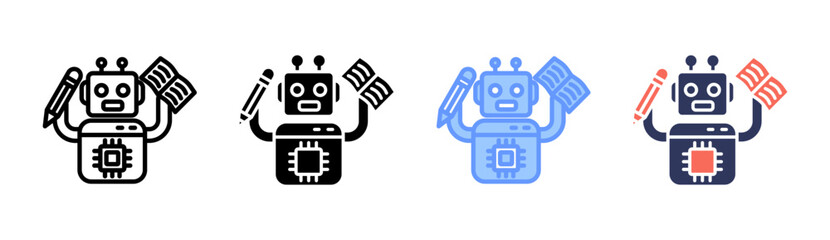 Educational Robotics Icon Set Multiple Style Collection