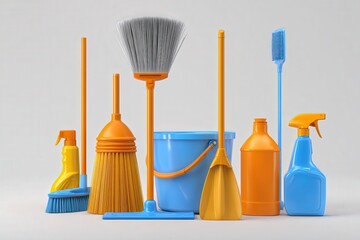 Cleaning Supplies Collection for Effective Household Management and Organization in Modern Spaces