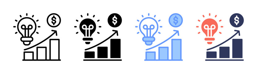 Business Innovation Icon Set Multiple Style Collection