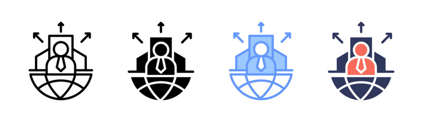 Outsourcing Icon Set Multiple Style Collection