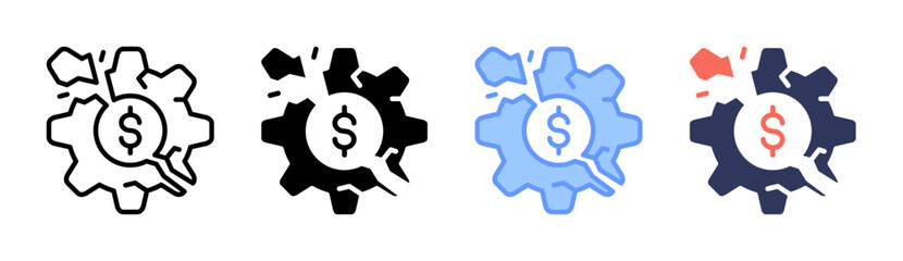 Disruption Icon Set Multiple Style Collection