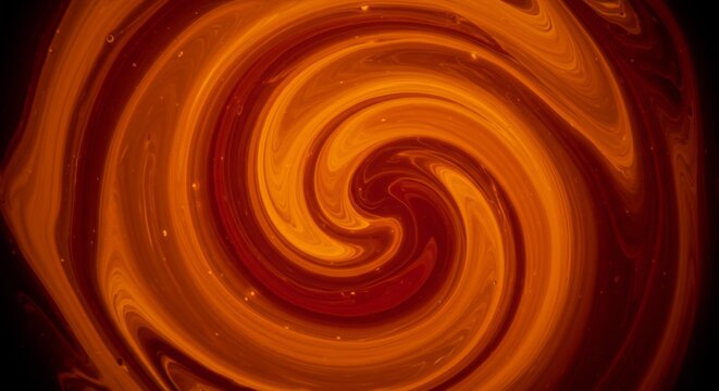 Abstract swirling orange hues create vibrant fiery vortex. AI Generated