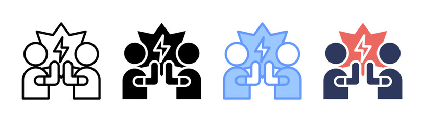 Conflict Icon Set Multiple Style Collection