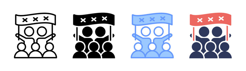 Strike Icon Set Multiple Style Collection