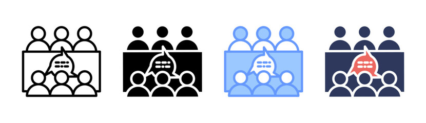 Discussion Icon Set Multiple Style Collection