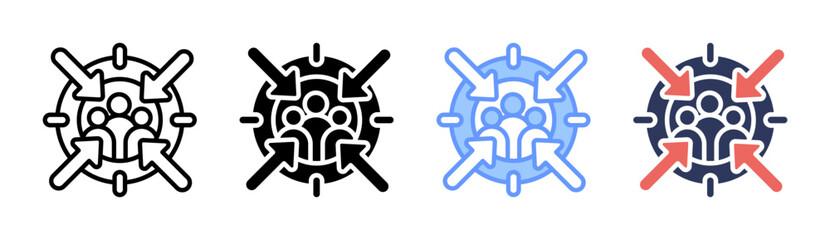 Focus Icon Set Multiple Style Collection