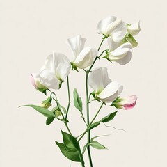 Delicate white sweet pea blossoms (1)