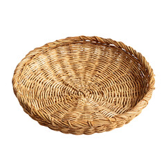 Fototapeta premium Woven wicker basket isolated on transparent background.