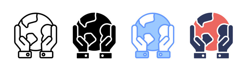 Earth Care Icon Set Multiple Style Collection
