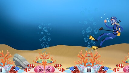 coral reef with fish