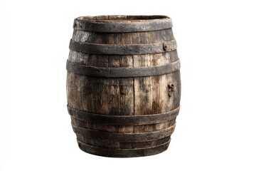 Obraz premium Aged wooden barrel, weathered and worn