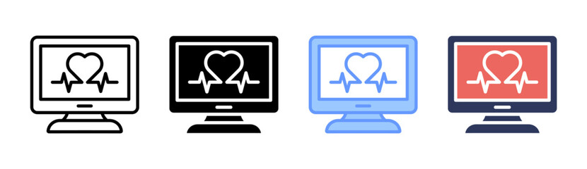 Telehealth Icon Set Multiple Style Collection