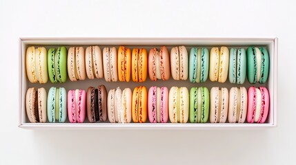 Close - up of Colorful Macarons French Dessert Food Themed Scene Material