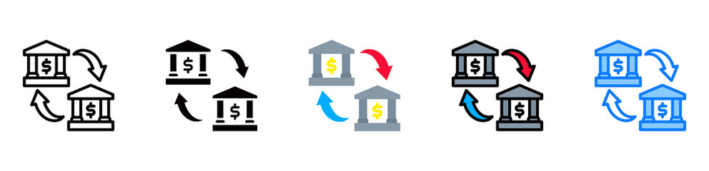 Bank Transfer icon multiple style 