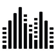 Abstract Audio Visualization: A graphic representation of sound waves, depicted through a stylized black and white equalizer, is perfect for music and audio-related concepts. 