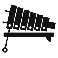 Xylophone Silhouette: A minimalist vector illustration presents a sleek black xylophone, showcasing its melodic essence and rhythmic potential in graphic form.