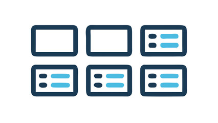 Blue and light blue rectangular elements organized rectangles layout