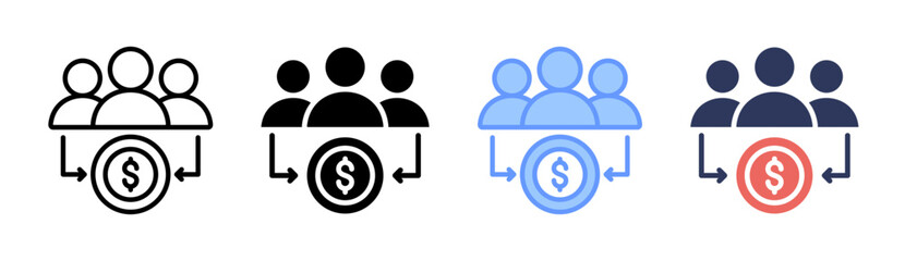 Beneficiary Icon Set Multiple Style Collection