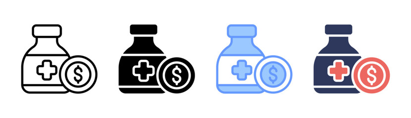 Medical Expense Icon Set Multiple Style Collection