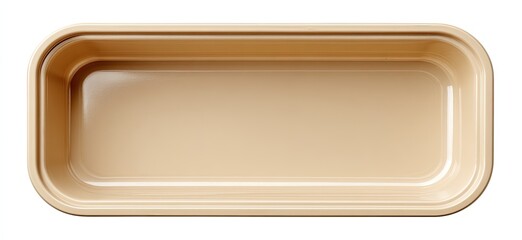 Empty light beige rectangular food container (1)