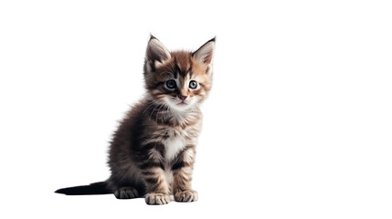 Fototapeta premium Cute kitten, sitting, looking at viewer