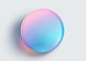 Pastel-toned, round, translucent object on a light background