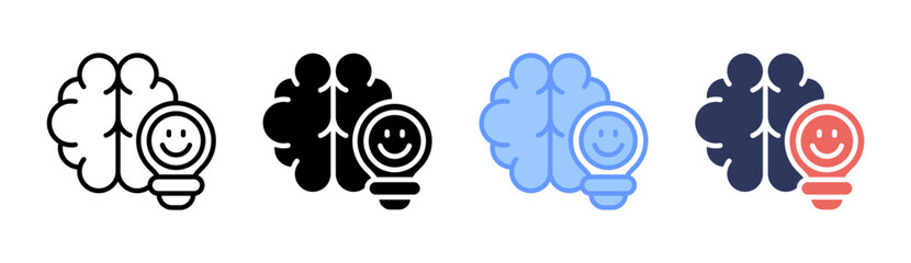 Positive Mindset Icon Set Multiple Style Collection